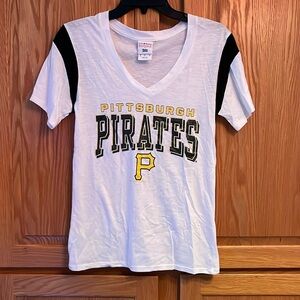 Women’s White Sparkly Pittsburgh Pirates Baseball Tee